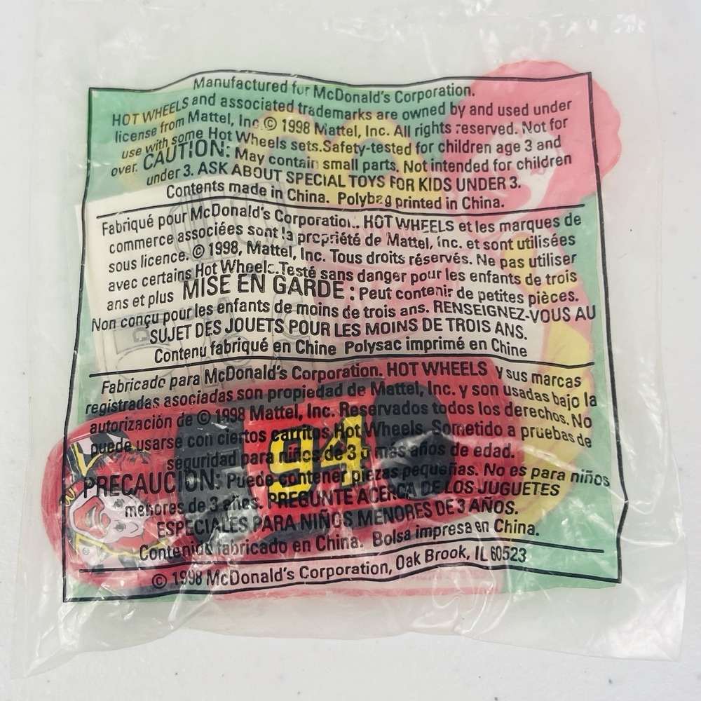 McDonalds Ronald Nascar Vehicle Mattel Hot Wheels Toy 1998 Happy Meal Toy - Picture 2 of 6